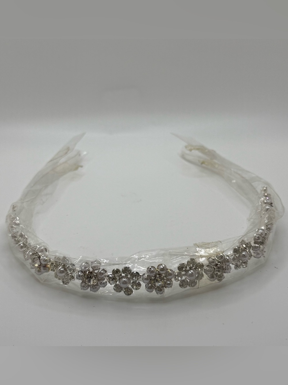 Vintage Rhinestone Faux Pearl Floral Headband Wedding Bridal Prom Accessory